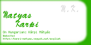 matyas karpi business card